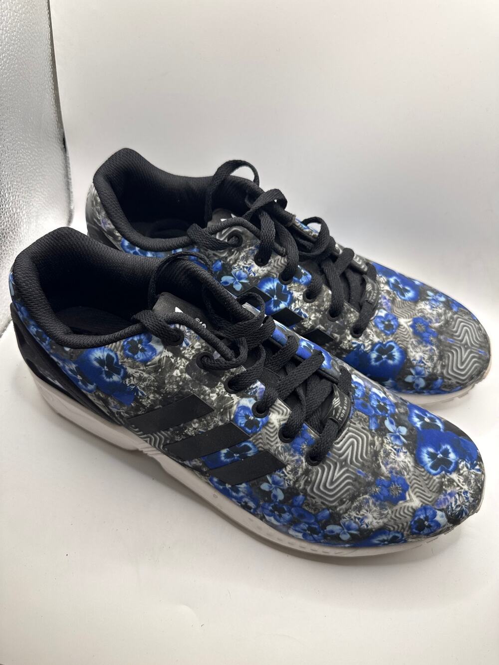 Adidas Originals ZX Flux Men’s Size 12 Blue Floral Print Torsion Sneakers